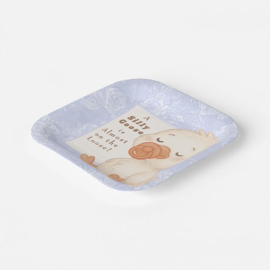 Blue Silly Goose Pappteller (Gewinkelt)