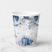 Blue Silver 21. Geburtstag Pappbecher (Rechts)