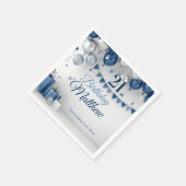 Blue Silver 21. Geburtstag Serviette (Ecke)