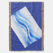 Blue & Silver Abstract Wave Blanket – Modern Flowi Decke (Vorderseite Vertikal)