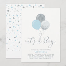 Blue & Silver Balloons | Es ist eine Baby-Dusche
