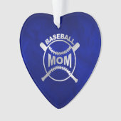 Blue Silver Baseball Mama Ornament (Vorderseite)