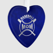 Blue Silver Baseball Mama Ornament (Vorderseite)