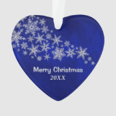Blue Silver Baseball Mama Ornament (Rückseite)