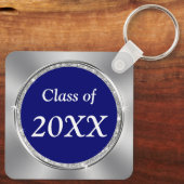 Blue Silver, Black, Class Wiedersehen Souvenirs Id Schlüsselanhänger (Rückseite)