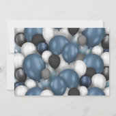 Blue Silver Black & White 80. Geburtstag Foto Einladung (Rückseite)