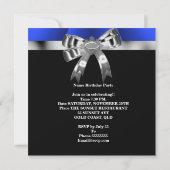 Blue Silver Bow 30. Schwarz-weiß Jewel 2 Einladung (Rückseite)