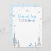 Blue & Silver Boy Winter Wunderland Vielen Dank Mitteilungskarte (Vorne/Hinten)