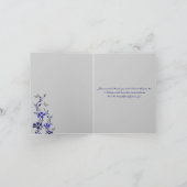 Blue Silver Butterfly Floral Danke Note Card (Innenseite)