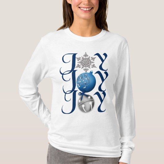Blue Silver Christmas Joy Shirt (Vorderseite)
