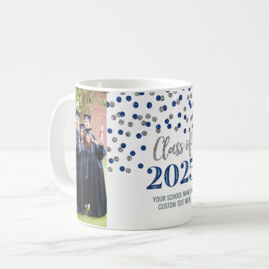 Blue Silver Class of 2025 Coffee Tasse (Vorderseite Links)