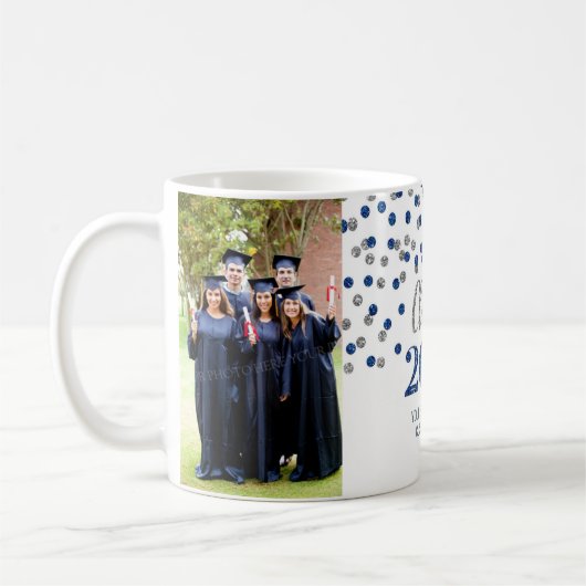 Blue Silver Class of 2025 Coffee Tasse (Links)