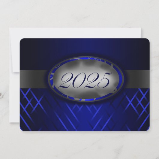 Blue & Silver Class of 2025 Party Einladung (Vorderseite)