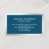 Blue Silver Clothes Hanger Fashion Stylist Visitenkarte (Rückseite)