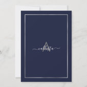 Blue Silver Confetti Border Birthday Einladung (Rückseite)