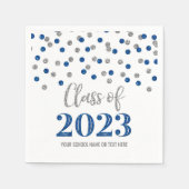 Blue Silver Confetti Class of 2023 Serviette (Vorderseite)