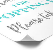 Blue Silver Confetti Danke für Popping By Sign Poster (Ecke)