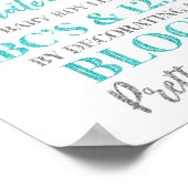 Blue Silver Confetti Dekorieren eines Blockspielze Poster (Ecke)