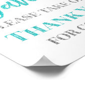 Blue Silver Confetti favorisiert Babyduschzeichen Poster (Ecke)