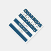 Blue Silver Confetti Happy Neujahr Napkins Serviette (Ecke)