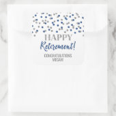 Blue Silver Confetti Happy Retirement Quadratischer Aufkleber (Tasche)