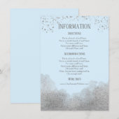 Blue Silver Confetti Hochzeitsinformationen Begleitkarte (Vorne/Hinten)