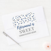 Blue Silver Confetti Retirement ist Sweet Quadratischer Aufkleber (Umschlag)