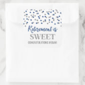 Blue Silver Confetti Retirement ist Sweet Quadratischer Aufkleber (Tasche)