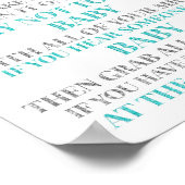Blue Silver Confetti Sage kein Baby Game Sign Poster (Ecke)