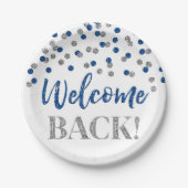 Blue Silver Confetti - Teller für Hintergrundpapie (Vorderseite)