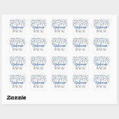 Blue Silver Confetti Welcome Back Square Sticker (Blatt)