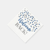 Blue Silver Confetti Willkommen zurück Napkins Serviette (Ecke)
