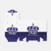 Blue Silver Crown Prince Boy Baby Dusche Geschenkschachtel (Ungefaltet)