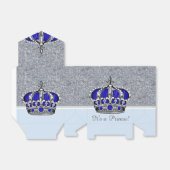 Blue Silver Crown Prince Boy Baby Dusche Geschenkschachtel (Ungefaltet)