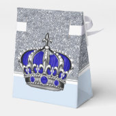 Blue Silver Crown Prince Boy Baby Dusche Geschenkschachtel (Rückseite)