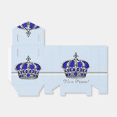 Blue Silver Crown Prince Boy Baby Dusche Geschenkschachtel (Ungefaltet)