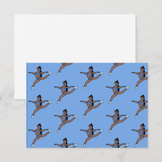 Blue Silver Dancer Notecard A Mitteilungskarte (Vorne/Hinten)