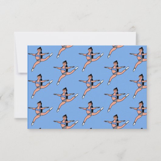 Blue Silver Dancer Notecard B Mitteilungskarte (Vorderseite)