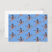 Blue Silver Dancer Notecard B Mitteilungskarte (Vorne/Hinten)