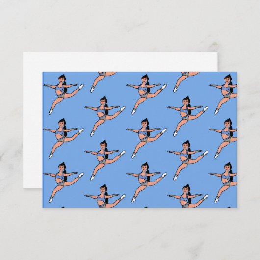 Blue Silver Dancer Notecard B Mitteilungskarte (Vorne/Hinten)