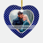 Blue Silver Diamond Pattern neu Keramik Ornament (Vorne)