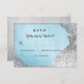 Blue Silver Diamond Sparkle Gown UAWG RSVP Karte (Vorne/Hinten)