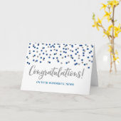 Blue Silver Dots Herzlichen Glückwunsch zur Erwart Karte (Gelbe Blume)