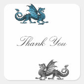 Blue Silver Dragon Danke Stickers (Vorderseite)