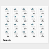 Blue Silver Dragon Save the Date Stickers (Blatt)