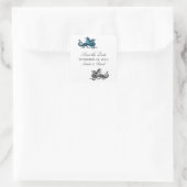Blue Silver Dragon Save the Date Stickers (Tasche)