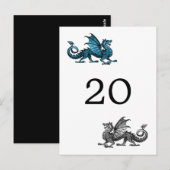 Blue Silver Dragon Tischnummer Postcard (Vorne/Hinten)