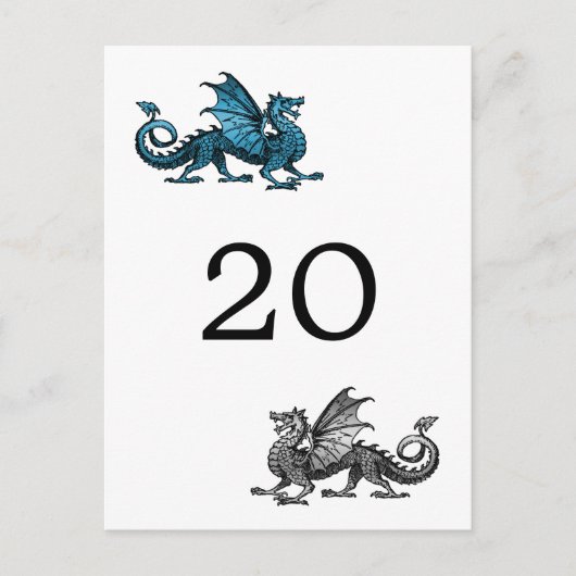 Blue Silver Dragon Tischnummer Postcard (Vorderseite)