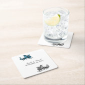 Blue Silver Dragon Wedding Paper Untersetzer (Vor Ort)