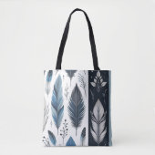 Blue & Silver Feather Tasche (Vorderseite)